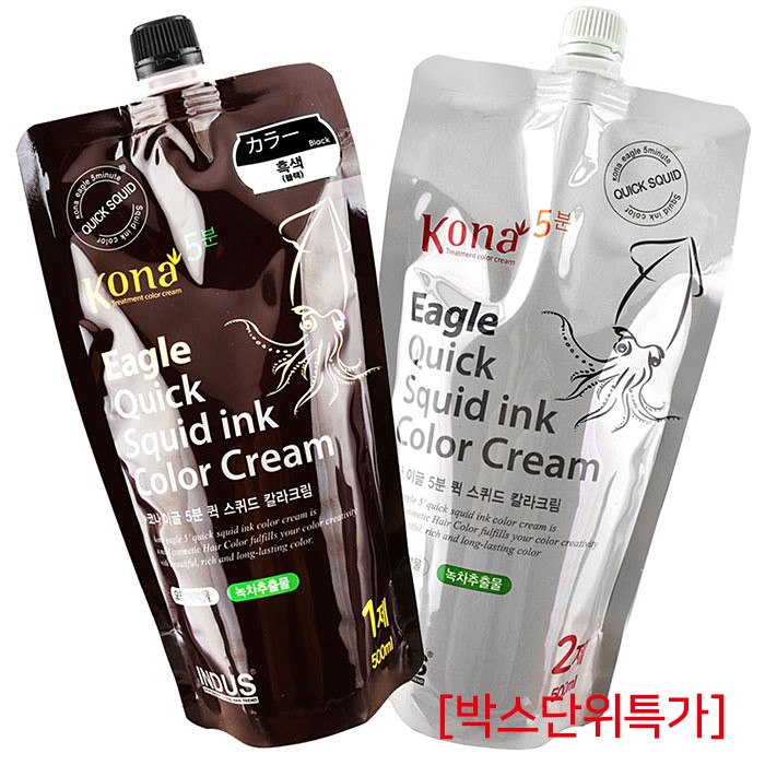 [인더스] 인더스 코나 5분 퀵스피드 오징어먹물 염색약 500g (초특가할인)